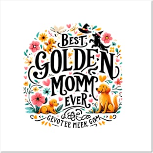 Best Golden Retriever Mom Ever Funny Dog Lover Gifts Women Posters and Art